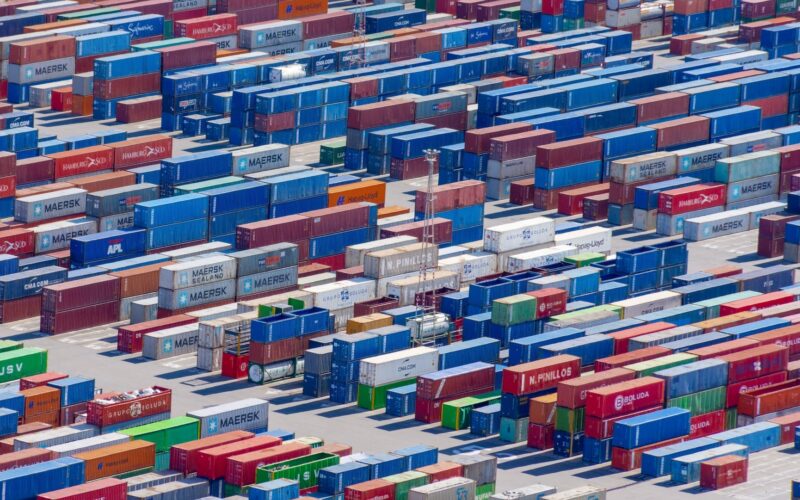 A view of the shipping containers.