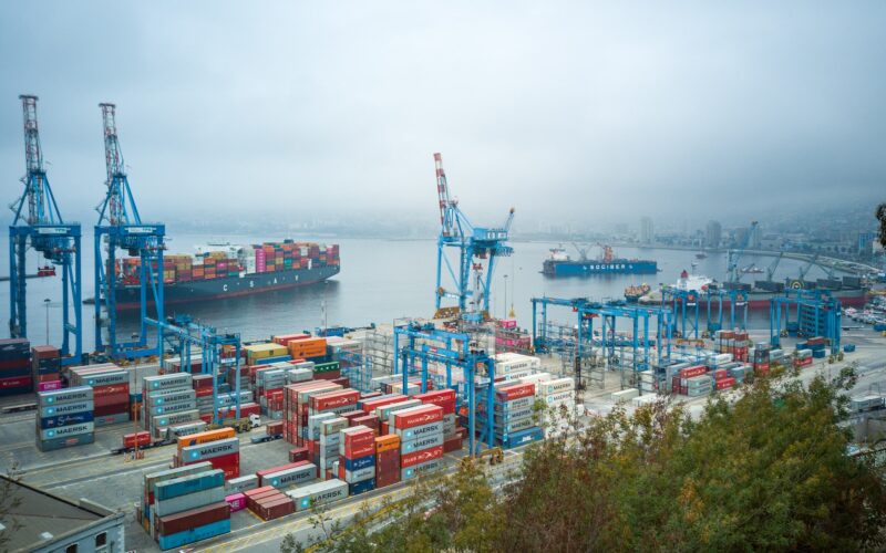 A shipping port that is experiencing the effects of inflation on the supply chain